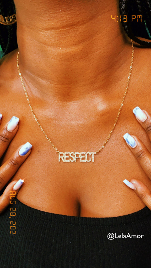 respect necklace gold stainless steel