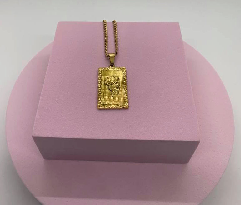 gold rose pendant